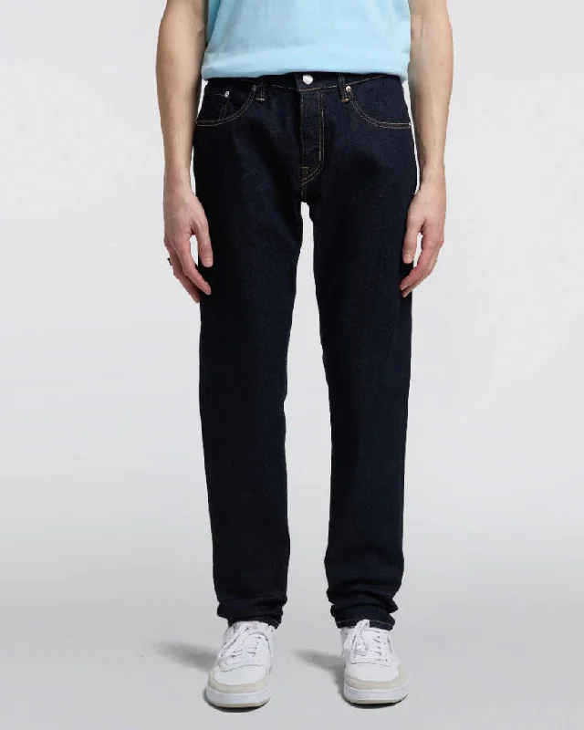 Affordable Men's JeansEdwin Made In Japan Regular Tapered Mens Jeans - 13oz Kaihara Pure Indigo Stretch Denim / Blue Rinsed