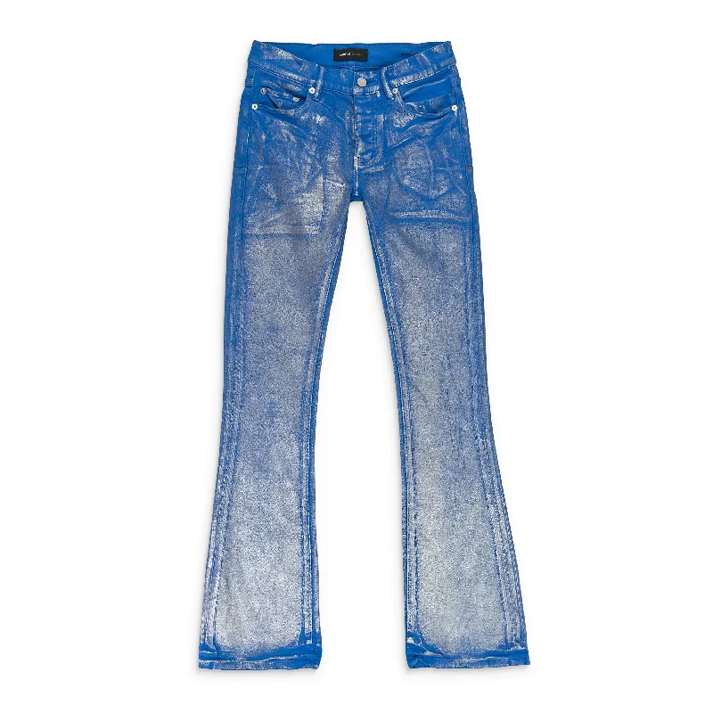 XL Men's JeansSILVER FOIL FLARE BLUE SKINNY JEANS