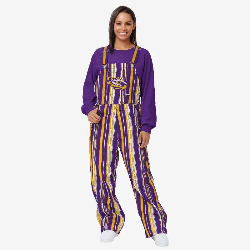 LSU Tigers Womens Hyper Stripe Bib Overalls