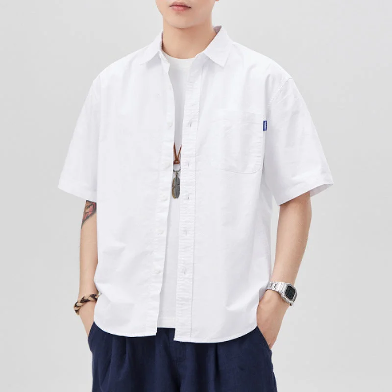 Men's Short-Sleeve Shirts for Warm Weather#A129-T215# 日系工裝短袖襯衫
