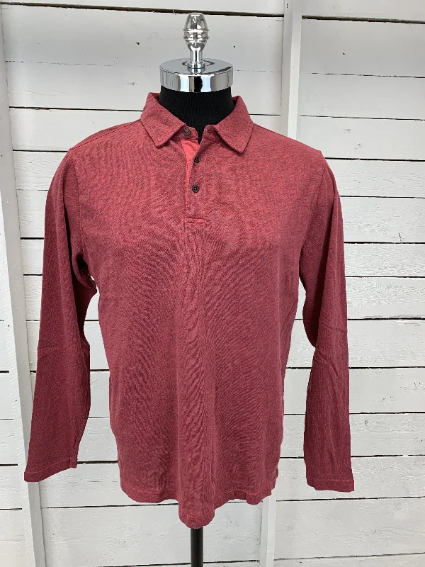 Men's Checkered Shirts for a Retro FeelBorgo28 L/S Melange Slub Polo - Raspberry - BHY0K914 658