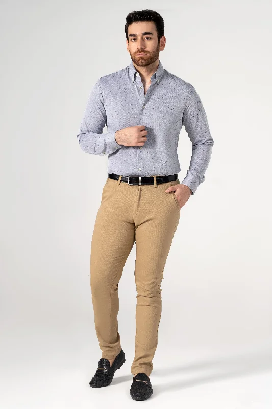 Men's Solid-Colored Shirts for VersatilitySMART SHIRT GREY TEXTURED