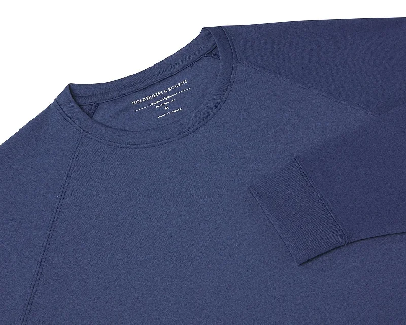 Men's Hoodies with Embroidered PatchesThe Betts Pullover: Heathered Navy