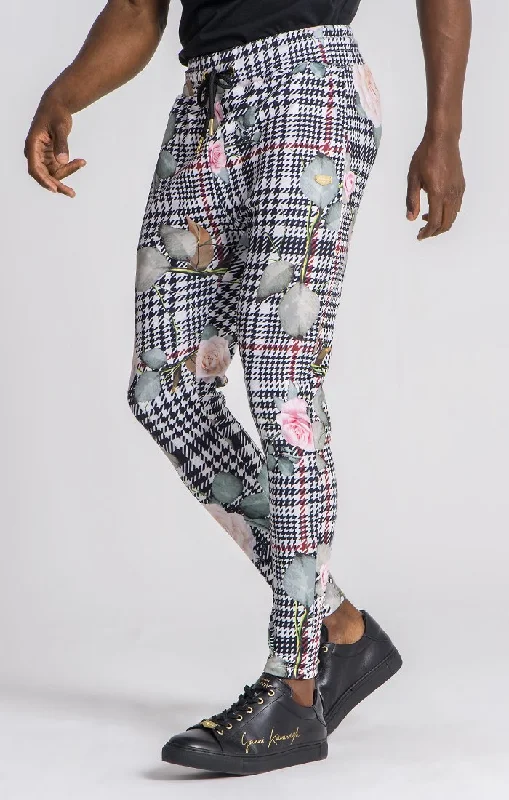 Men's Pants with Appliqué DetailsMulticolor Botanic Affair Tartan Pants