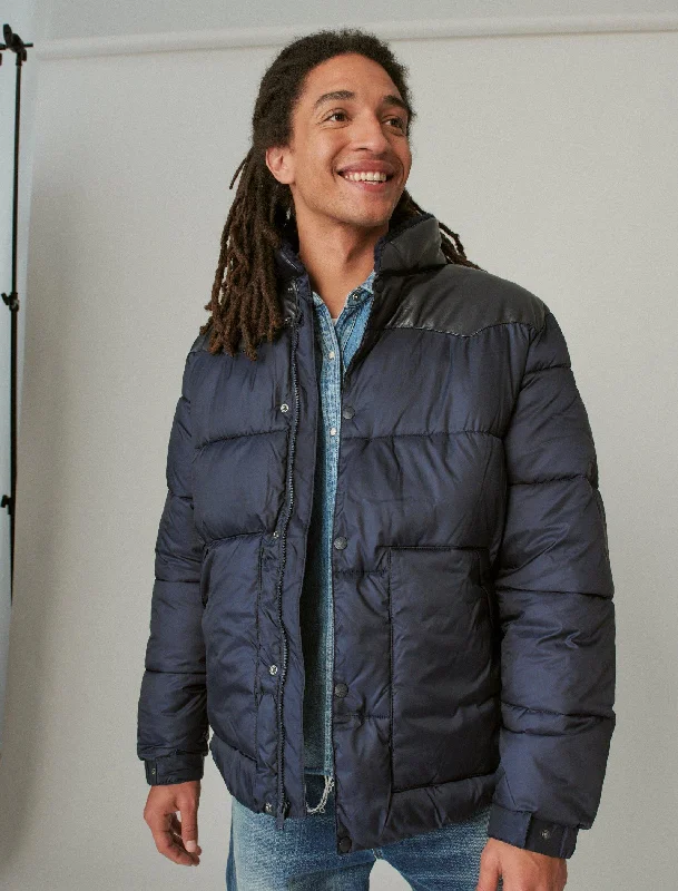 Unique Men's Flight JacketsLucky Brand Men's Western Mixed Media Quilted Puffer Jacket